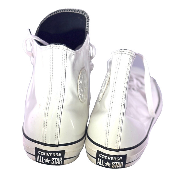 Converse Chuck Taylor Unisex White Patent Leather Sneakers Men 13 Women’s 15 - Picture 4 of 14